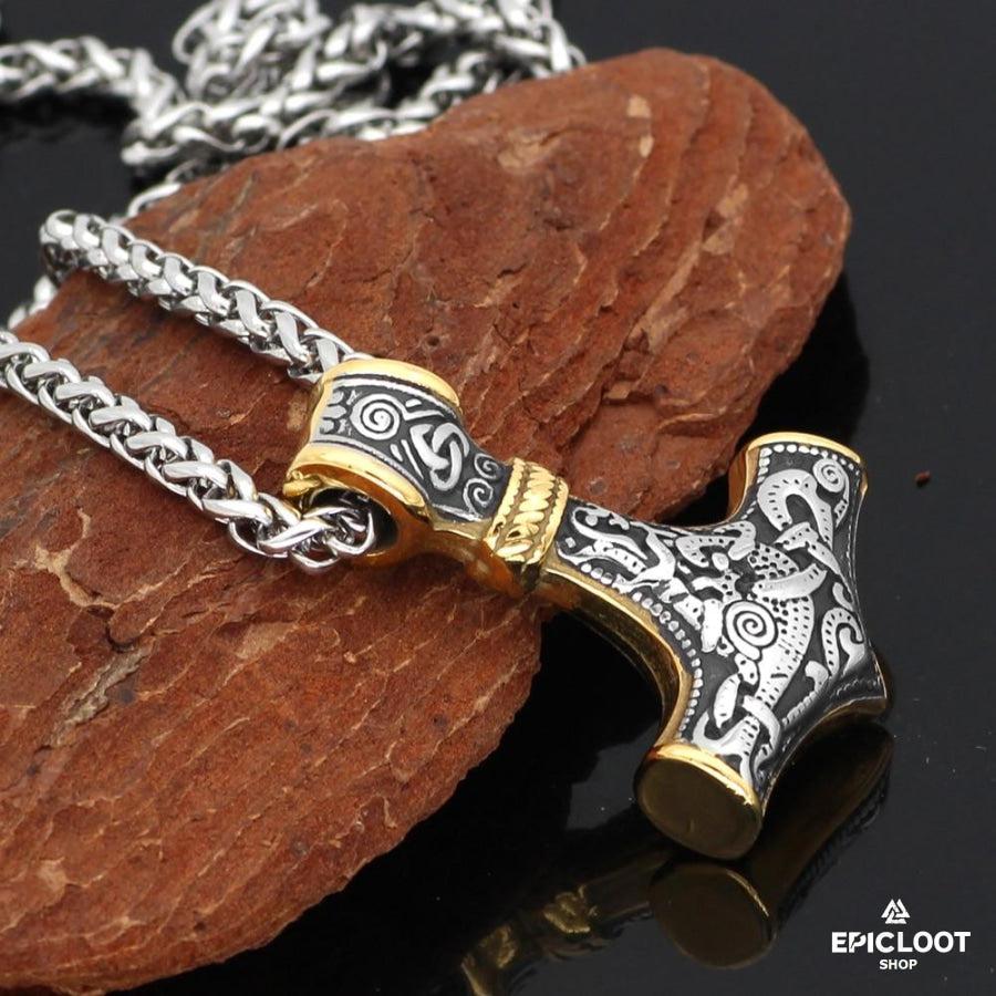 Heavy Duty Raven Mjolnirs (Thor's Hammer) Necklace - Best Selling Products  - Birds of Valhalla